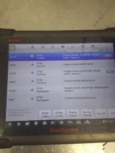 Scan tool data used while diagnosing an oxygen sensor fault on a 2015 Lexus RX450h.
